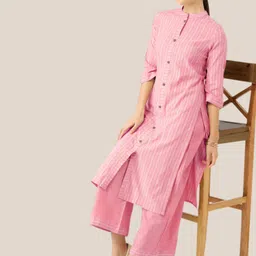 madarwa Women Cotton Blend Kurta Palazzo Set image 2