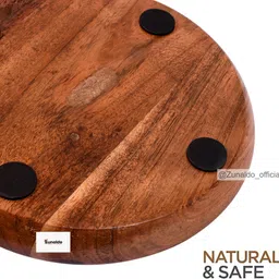 zunaldo Handcrafted Wooden Plate 7 Inch (Set of 6) Dinner Plate image 3