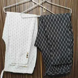 hm fashion Pack of 2 Women Straight Fit White, Black Pure Cotton Trousers-picture-12