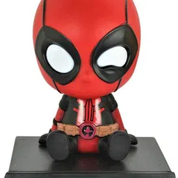 elegant lifestyle Super Hero Deadpool Action Figure Limited Edition, Marvel Comics Character|Avenger Super-Soldier| Bobblehead with Mobile Holder for Car Dashboard, Office Desk & Study Table-picture-13