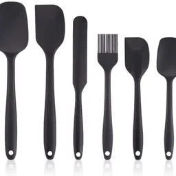 Silicone Spatula Sets of 6 Pcs Made of 100% Food Grade Silicone One Piece Design Seamless Heat-Resistant Spatula Perfect for Spatula Cooking, Baking and Mixing Kitchen Tool Set-image-16