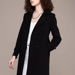 The Roadster Life Co. Notched Lapel Collar Longline Trench Coat-picture-41