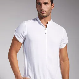 IDENTITI Men White Slim Fit Solid Casual Shirt-picture-31