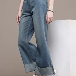 The Roadster Life Co. Women Wide Leg High-Rise Heavy Fade Jeans-image-76