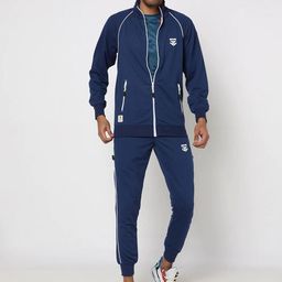 Sports52 wear Men Blue Brand Logo Printed Pure Cotton Tracksuit-picture-16