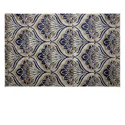 PRESTO Blue & Beige Printed Hand-Tufted Anti-Skid Polyester Carpet image 2