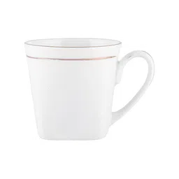 SONAKI Set of 6 White Solid Bone China Tea Coffee Mugs With 24K Gold Print image 3