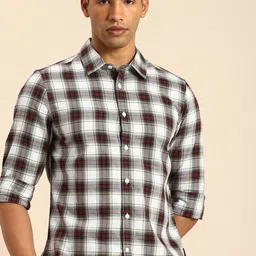Being Human Pure Cotton Slim Fit Checked Casual Shirt-image-68