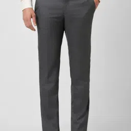 Peter England Grey Slim Fit Trousers-picture-18