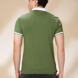 Being Human Men Solid Polo Collar Cotton Slim Fit T-shirt image 2