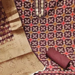 MANVAA Embellished Organza Unstitched Dress Material image 3