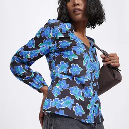 glitchez Floral Frenzy Printed Shirt Style Top-picture-31