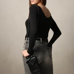 VERO MODA Women Black Solid Chain Strap Sling Bag-image-28