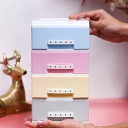 MARKET99 White Plastic 4 Layer Drawer Organiser image 1