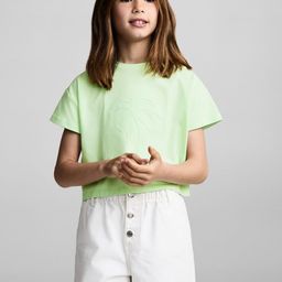 Mango Kids Girls Pure Cotton Applique T-Shirt With Styled Back-picture-44