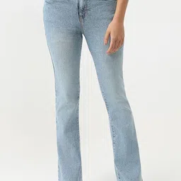 Kraus Jeans Women Flared High-Rise Light Fade Jeans-image-95