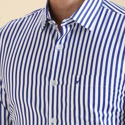 Allen Solly Men Slim Fit Spread Collar Vertical Striped Cotton Formal Shirt image 4