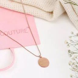 FAB COUTURE Rose Gold-Plated Stainless Steel Pendant With Chain-picture-23