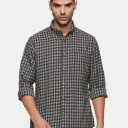 Don Vino Olive Slim Fit Check Shirt-image-65