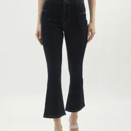 United Colors of Benetton Blue Cotton High Rise Bootcut Jeans-picture-29