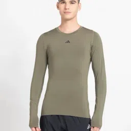 Adidas Green Fitted Fit Sports T-Shirt-picture-42