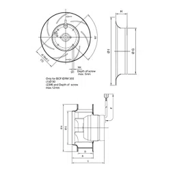 Hicool 80/90 W 2 Inch Backward Curve Fan BCF-ERM 190P image 2