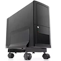 GALAXY CPU Trolley Stand with Wheels Standard Metal Black for Home, Office (Pack of 2) image 3