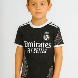 dostitch Boys Black & White Printed Round Neck Dri-FIT Polyester T-shirt-picture-3