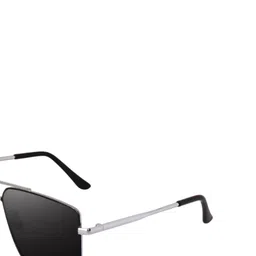 SPADEACES Unisex Rectangle Sunglasses with UV Protected Lens HQ SILVER BLACK SQUARE -21 image 4