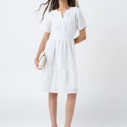 LOV by Westside White Embroidered Tiered Dress image 3