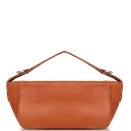 PELLE LUXUR Women Solid Structured Leather Sling Bag image 5