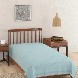 fabindia home Fabindia Blue Cotton 172 TC Mischief Single Dohar-picture-13