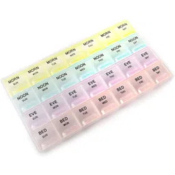Zollyss Pill Medicine Organizer Reminder Storage Box for 28 Days or 4 Weeks, Pack of 1 image 1