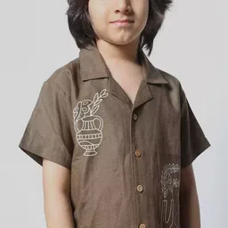 skm empire Boys Printed Pure Cotton Shirt With Shorts image 2