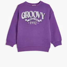 Koton Girls Typography Printed Pullover Sweatshirt-picture-11