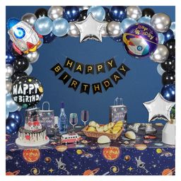 Special You Space theme birthday decoration DIY kit for kids with space theme foil balloons decorative kit blue pack of 68 items-picture-34