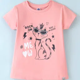 Teddy Sinker Half Sleeves T-Shirt Kitty Print - Pink-picture-16