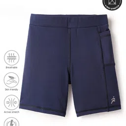 Pine Active Premium Knit Ultra Comfort Super Stretch Aero Soft Solid Cycling Shorts - Navy Blue-picture-31