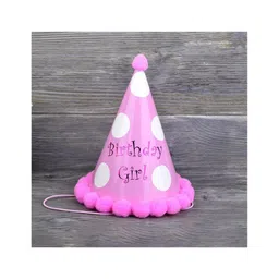 Funcart Birthday Girl Polka Dot Cone Cap - Pink image 2