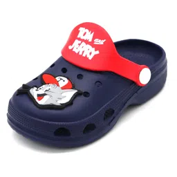 Svaar Tom & Jerry Featuring Characters Applique Detailed Perforated Clogs - Navy Blue image 3