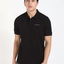 Tommy Hilfiger Men Solid Polo Collar Cotton T-shirt image 1