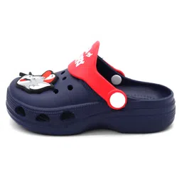 Svaar Tom & Jerry Featuring Characters Applique Detailed Perforated Clogs - Navy Blue image 5
