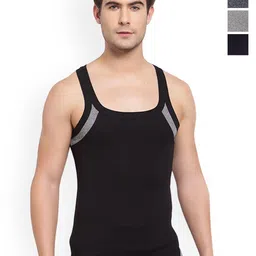 Sporto by Macho Men Pack Of 4 Cotton Colourblocked Innerwear Vests-image-25