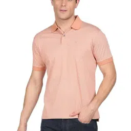 Arrow Peach Cotton Regular Fit Printed Polo T-Shirt-image-2