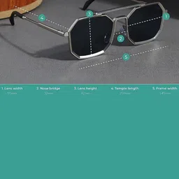 SPADEACES Unisex Black Lens & Silver-Toned Aviator Sunglasses With UV Protected Lens image 2