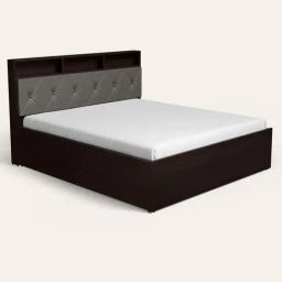 Godrej Interio Upmods Lattice Engineered Wood Queen Box Bed - Cinnamon & Gun Metal, Knock Down-picture-1
