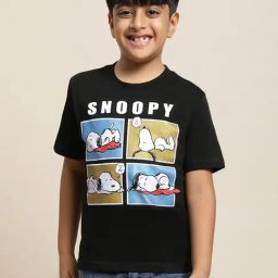 Kidsville Black Peanuts Print T-Shirt-picture-30