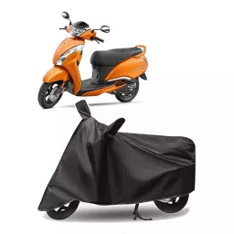 Auto Pearl Polyester Two Wheeler Cover for TVS Jupiter 125 (Grey)-image-32