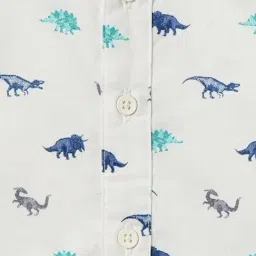 R&B Kids White Graphic Print Regular Fit Shirt image 5