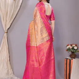 SILKWEAR Ethnic Motifs Woven Design Zari Banarasi Saree image 3